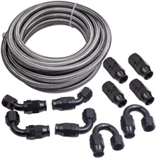 20FT Stainless Steel Braided 10AN CPE Fuel/Oil Hose Line w/ AN10 Fittings Kits