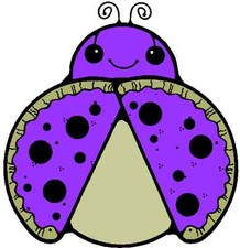 30 Custom Purple Lady Bug Art Personalized Address Labels
