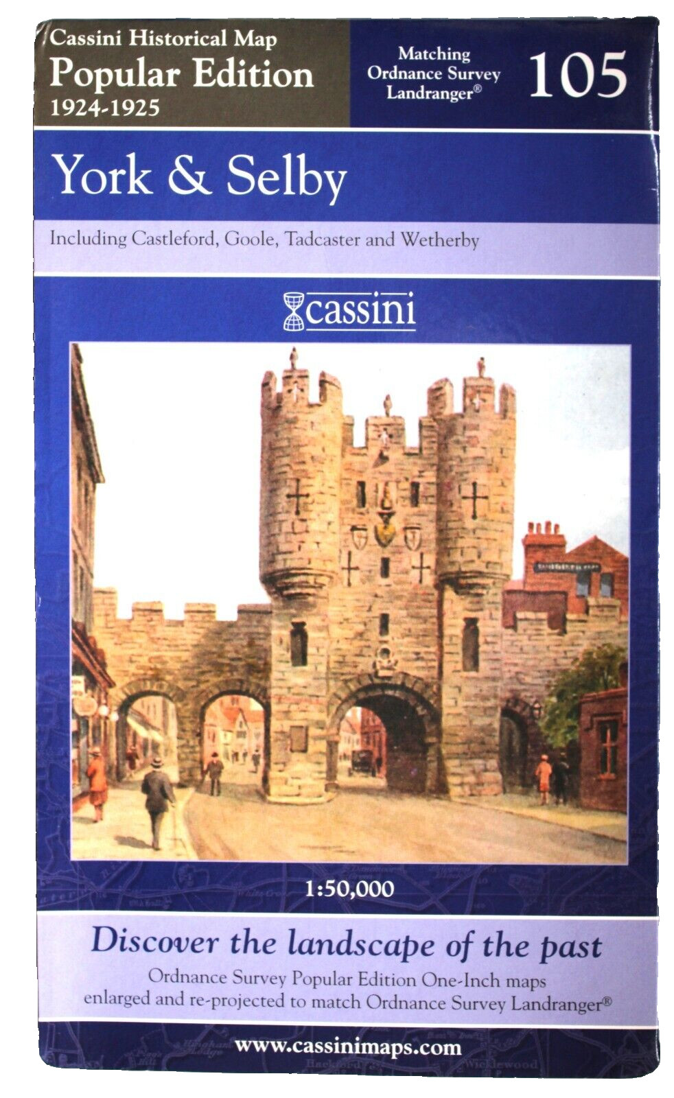 York & Selby Cassini Historical Map Popular Edition 1924 - 1925