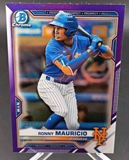 2021 Bowman Draft Chrome Purple Refractor Ronny Maurico RC #BDC-52