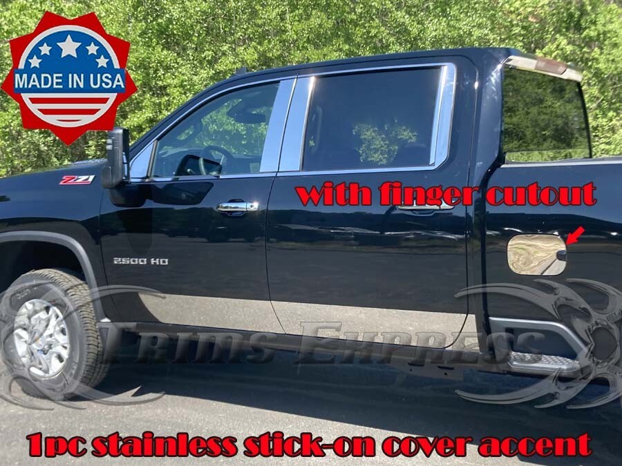 fit:2020-2025 Chevrolet Silverado 2500 HD Stainless Gas Door Cap