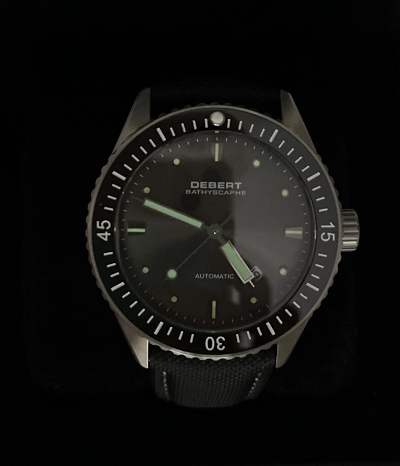 Reloj Automático 43MM DEBERT Cerámica Bisel Cristal Zafiro Esfera Azul Miyota Foto 2 de 4