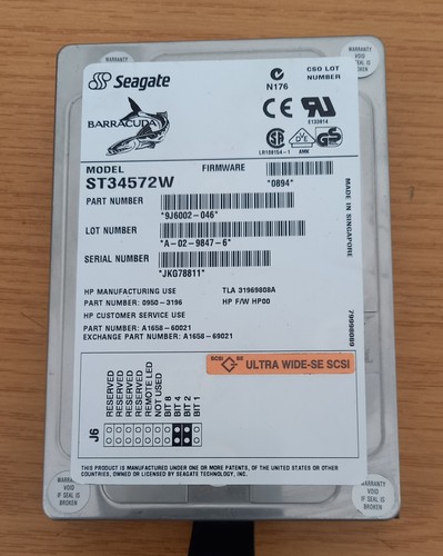 Seagate Barracuda ST34572W 4GB SCSI 68-Pin 3.5" - 第 1/2 張圖片