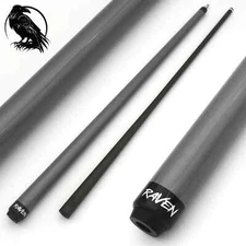 Carbon Fiber Pool Cue, RAVEN R3 Grey, 12.4mm, Pro-Taper, Radial, Soft Tip
