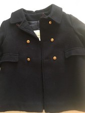 Vintage Child's London Fog Lined Trench Pea Coat Blue Emblem Sz 4 Theater Movie