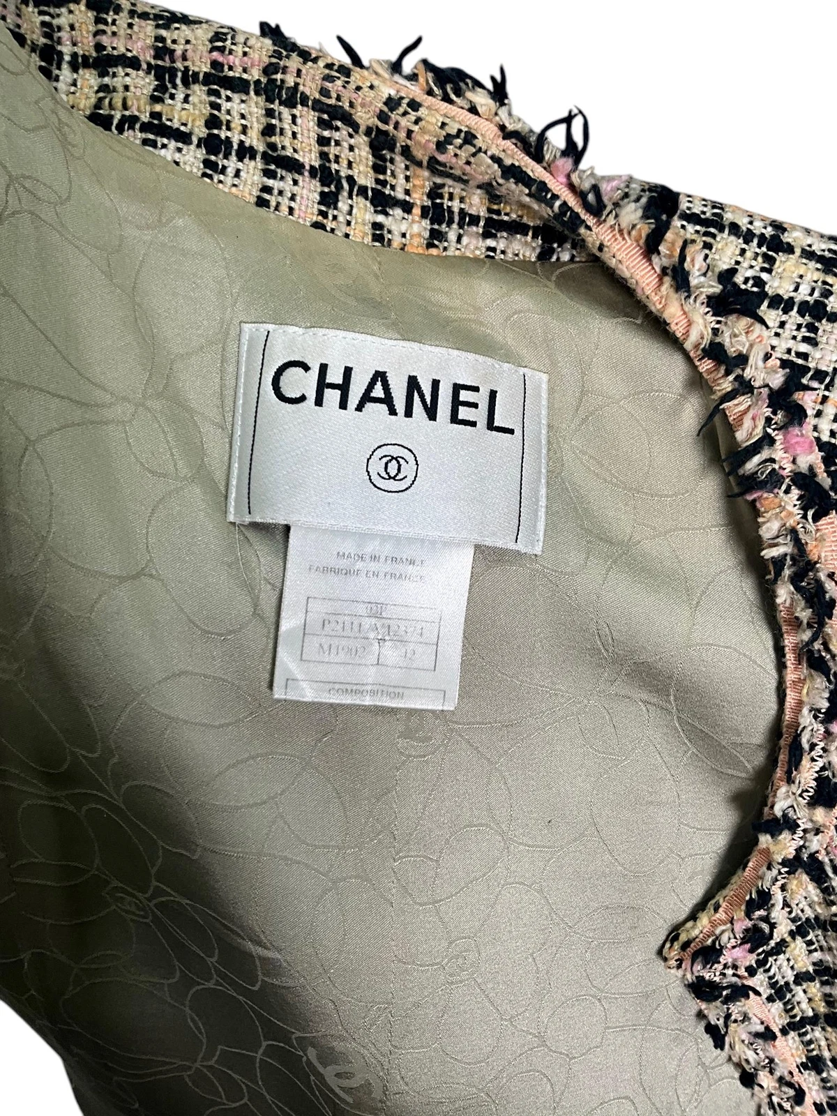 Giacca spolverino CHANEL 03P in tweed sfilacciato taglia 42