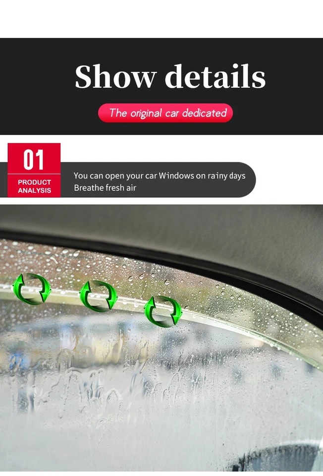 Car Accessories Auto Parts For PEUGEOT 2008 14-19 Weather Shields Window Visors — 第 3/4 张图片