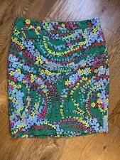 TALBOTS GREEN FLORAL MULTI PRINT STRAIGHT PENCIL SKIRT SIZE 4 PETITE