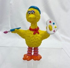 Sesame Street Big Bird PVC Figure Artist Painter Brush 3.5  Applause