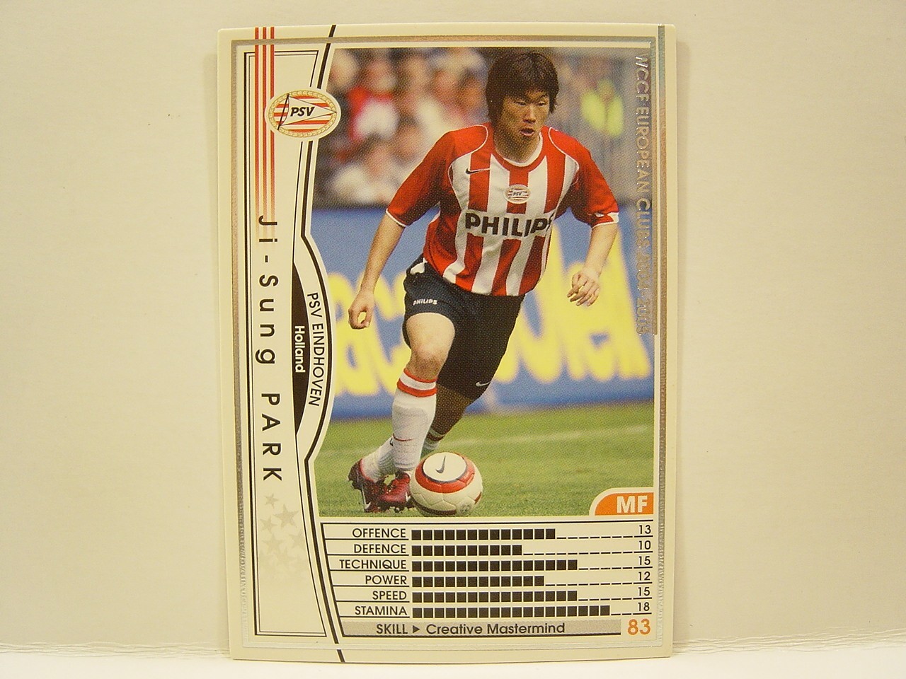 Panini WCCF 2004-05 Park Ji-sung 1981 Korea No.7 PSV Eindhoven Holland SMF/CMF