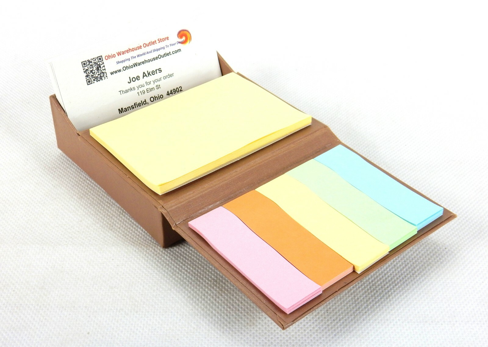 Business Card Holder w/Sticky Notes & Scratch Paper, Recycled, Sweda# DK8000-image