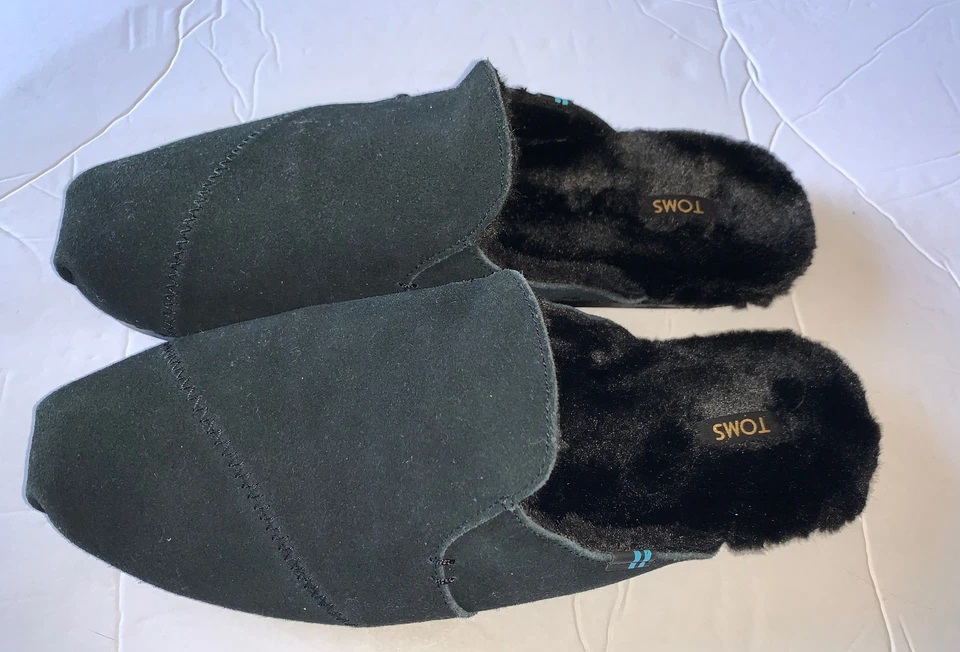 Zapatillas sin cordones TOMS para mujer Nova envolventes de cuero negras gamuza sintética piel talla 10 nuevas sin caja Foto 3 de 4