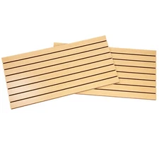 2 Slatwall Easy Panels 4' x 2' Horizontal Maple Fiberboard Panel