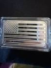 American Flag Silver Bar One Ounce .999 Fine Silver In Original Plastic