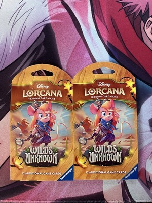 LOT OF 2 Disney Lorcana Wilds Unknown Sleeved Booster Pack SEALED NEW