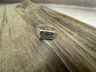 Vintage Sterling Silver Mens Ring Raised Letter Design Size 12.5 3.53 DWT