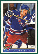 Brian Leetch - 1993-94 Topps Premier #25 - New York Rangers Hockey Card