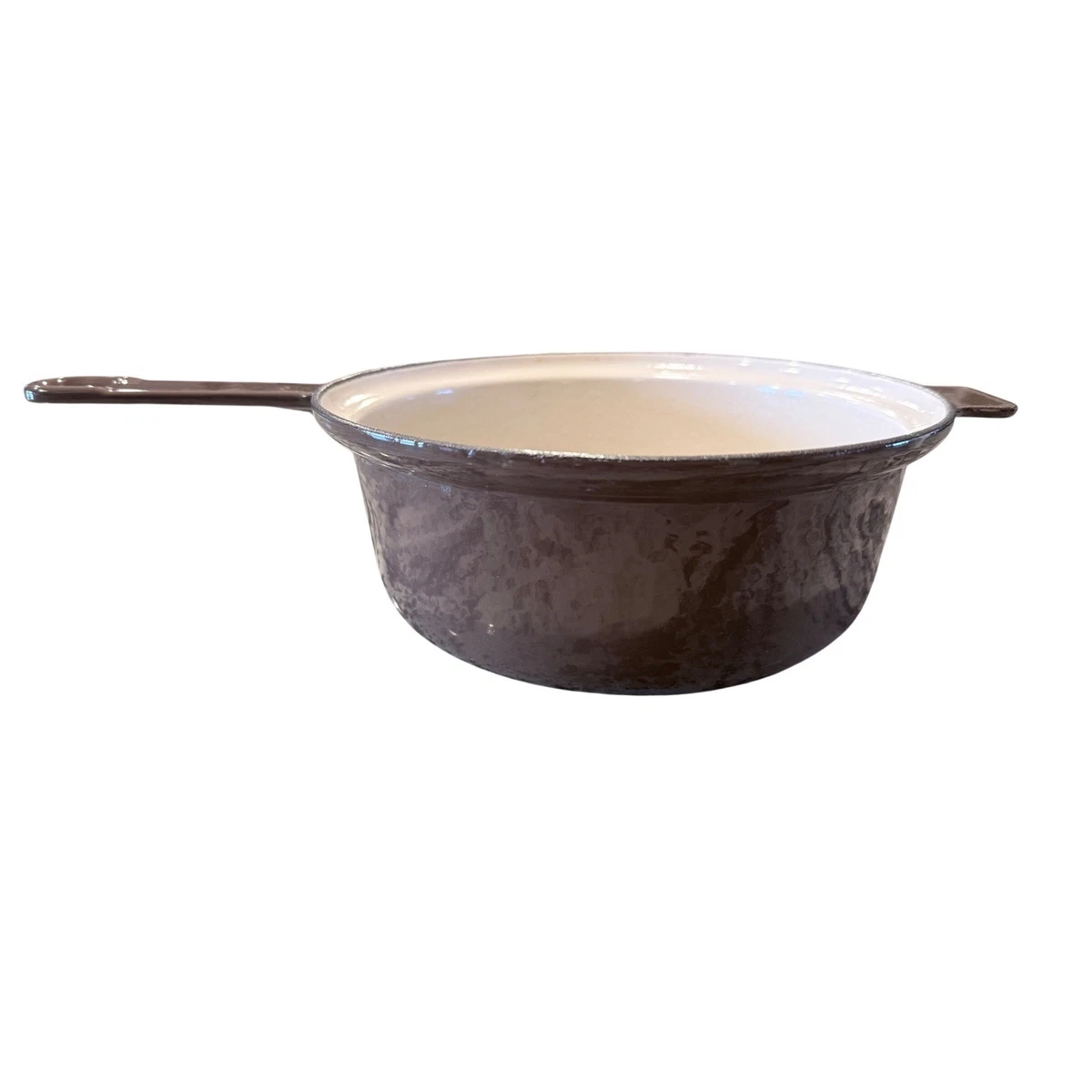 Cocotte vintage COUSANCES en fonte émaillée marron