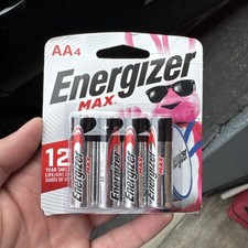 Energizer MAX AA Batteries Double A Alkaline Batteries 4-Pack NEW Exp 12/2036