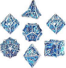7 Stücke DND Würfel Set, Metall Würfel Spi...