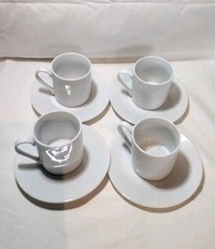Espresso Cups and Saucers Set Of 4 White