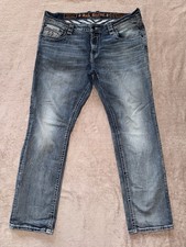 Rock Revival Jeans Mens Blue Morris Alt Straight Relaxed Dark Wash Denim Sz 40