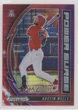 2020 Panini Prizm Draft Picks Power Surge Red & Purple Hyper Austin Wells h6d