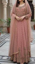 Peach And Gold Dress Pakistani/Indian, Perfect for Occasions and Weddings