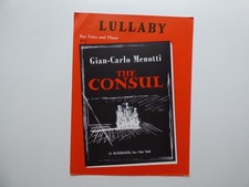 Menotti  The Consul 1950 Song Lullaby Voice and Piano  Schirmer Inc