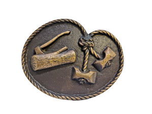 Vintage Max Silber Bronze Boy Scouts of America Woodbadge Belt Buckle 