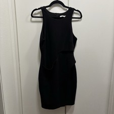 Bailey 44 Sz Medium Little Black Dress Asymmetrical Cutout Bodycon Sleeveless