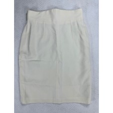 Escada by Margaretha Ley Vintage Cream Silk Blend Pencil Skirt High Waist EU 36