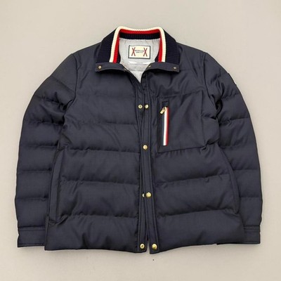 Mens Moncler Gamme Blue Down Jacket Puffer Navy Blue Button Front Size 3
