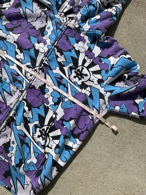 RARE Zoo York Full Zip All Over Print Hoodie 2007 KAWS COLLAB