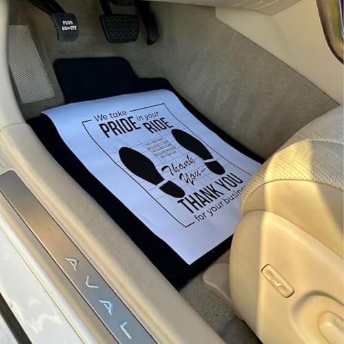 White Car Paper Floor Mats,100Pcs Vehicles Disposable Floor Pads,Temporary 