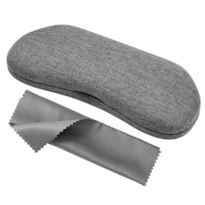 Hard Shell Sunglasses Case, Large Linen Fabric Protective Eyeglass Case Grey 5