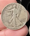 1942 50C Walking Liberty Half Dollar, WWII Era Pocket Change