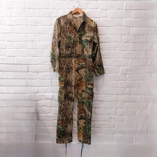 Vintage Red Head Coveralls Mens Small Realtree Camo Hunting 90s Made in USA
