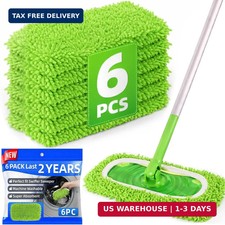 6PCS Reusable Microfiber Mop Pads Compatible with Swiffer Sweeper, Mop Replaceme