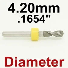 4.2mm .165" Drill Bit 1/8" Shank Solid Carbide One Piece - R/S