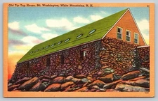 Old Tip Top House Mt. Washington White Mountains NH Linen Postcard