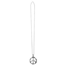 00632 Necklace Peace, Silver with Gemstones, Fashion Jewelry, FlowerPower,...