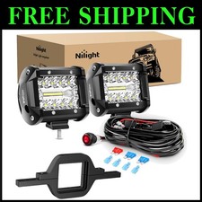 Waterproof 4-inch LED Pods with Tow Hitch Brackets - Ideal for Trucks  SUVs