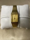 vintage Seiko 2C20 gold tone ladies tank watch adjustable strap gift her women