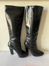 Y2K VINTAGE GUCCI PATENT LEATHER PLATFORM BOOTS SIZE 6 US