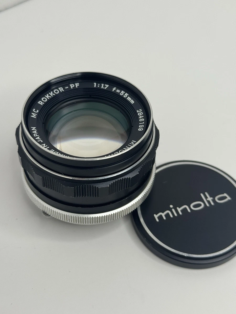Minolta Rokkor PF 55mm Focal Camera Lenses f/1.7 Maximum Aperture