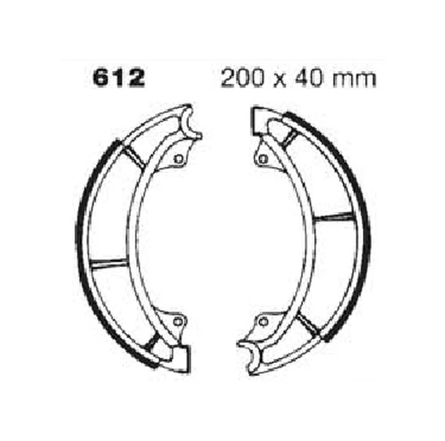 EBC Standard Organic Brake Shoes 612 Fits 1985 Suzuki GS300LF Front - Image 2 of 2