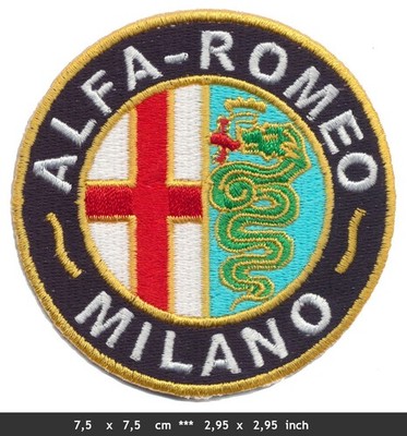 ALFA ROMEO MILANO Aufnäher Aufbügler Patch Automobile Italien Italy