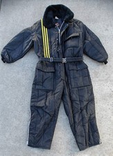 VINTAGE WALLS BLIZZARD PRUF INSULATED OVERALLS 2XL WINTER SNOWMOBILE STRIPE FUR