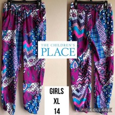 The Childrens Place Girls Pants Boho Purple Lightweight 27” Inseam Size XL 14